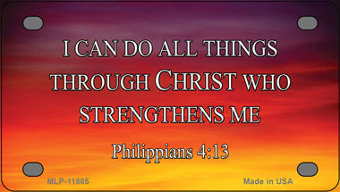 Philippians 4 13 Novelty Mini Metal License Plate Tag