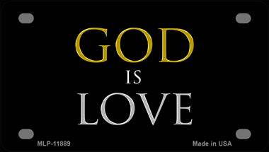 God Is Love Novelty Mini Metal License Plate Tag