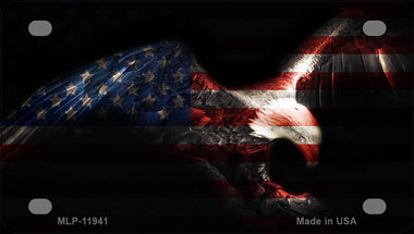 Eagle American Flag Novelty Mini Metal License Plate Tag