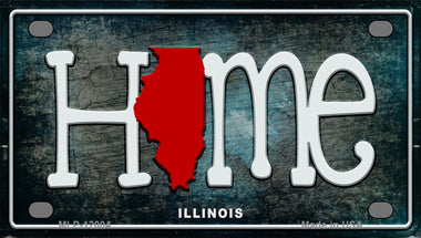 Illinois Home State Outline Novelty Mini Metal License Plate Tag