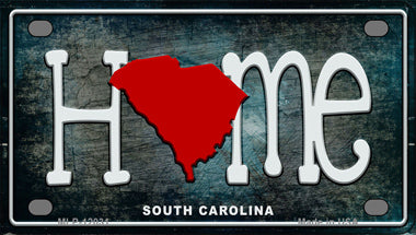 South Carolina Home State Outline Novelty Mini Metal License Plate Tag