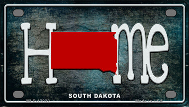 South Dakota Home State Outline Novelty Mini Metal License Plate Tag