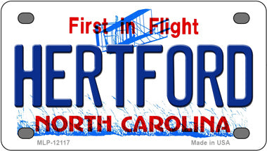 Hertford North Carolina Novelty Mini Metal License Plate Tag