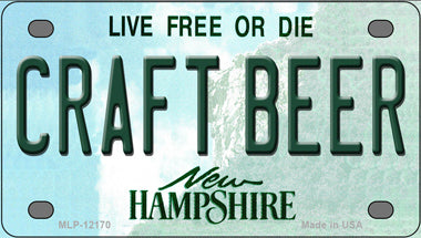 Craft Beer New Hampshire Novelty Mini Metal License Plate Tag