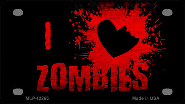 I Heart Zombies Novelty Mini Metal License Plate Tag