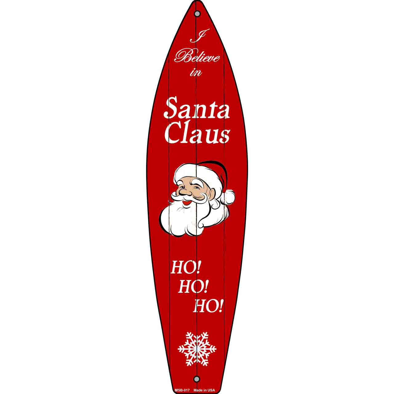 Santa Claus Novelty Mini Metal Surfboard MSB-017