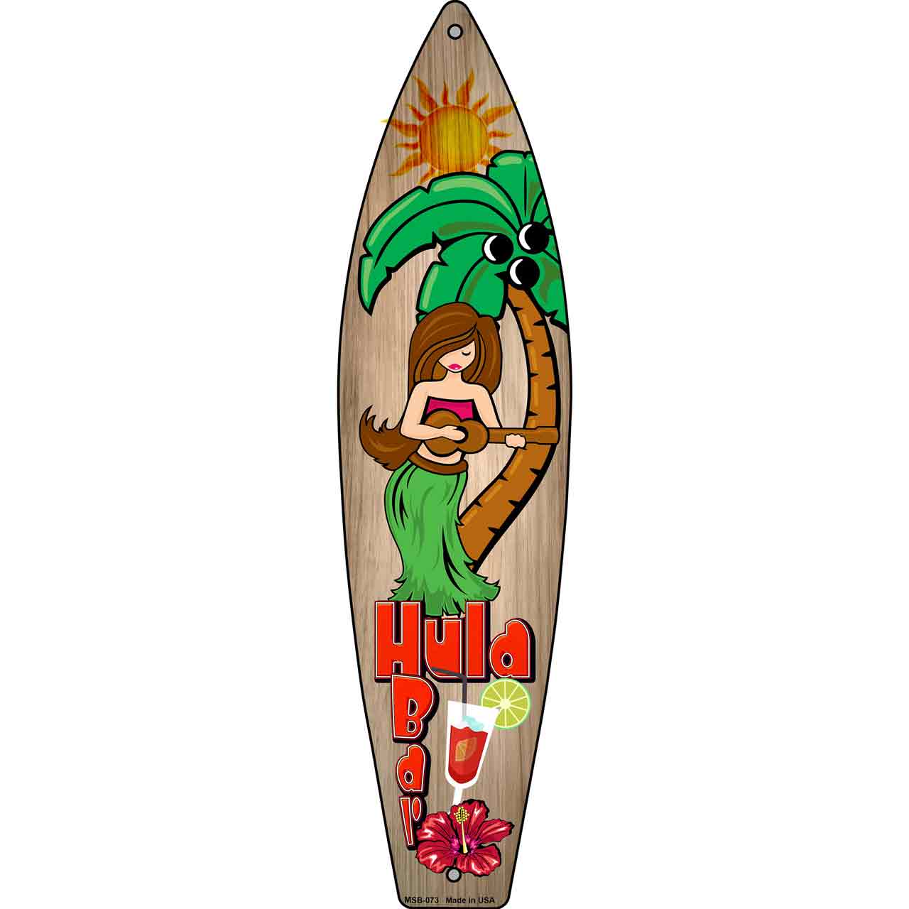 Hula Bar Novelty Mini Metal Surfboard MSB-073