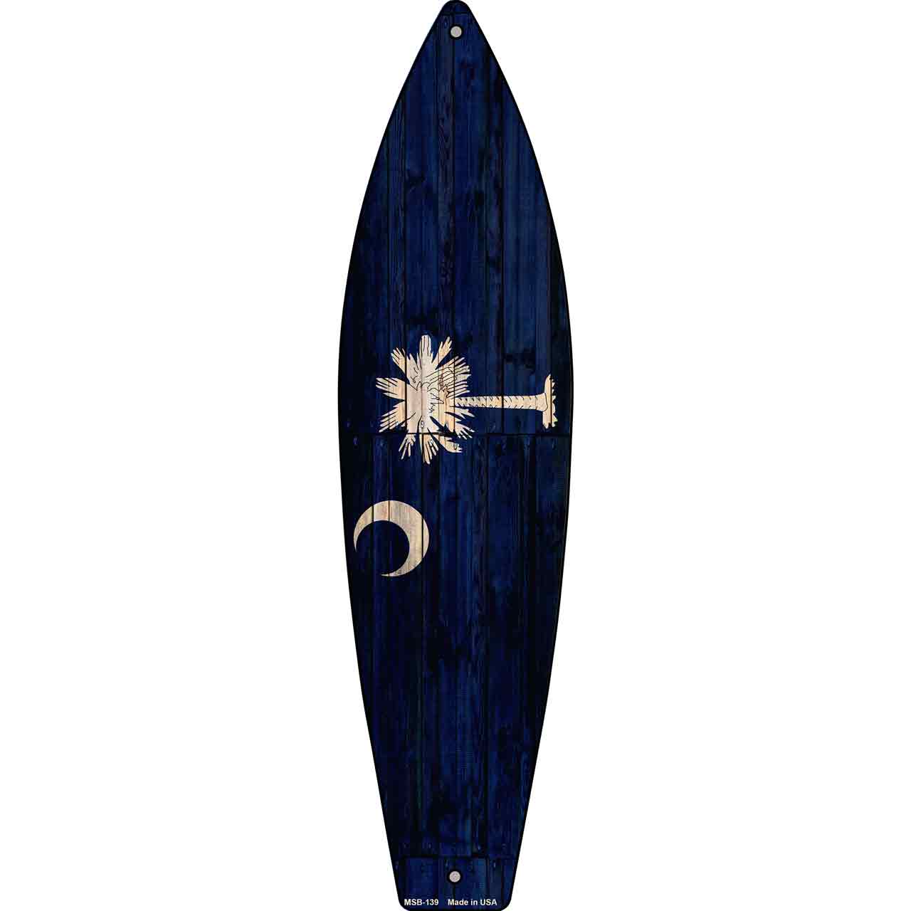South Carolina State Flag Novelty Mini Metal Surfboard MSB-139