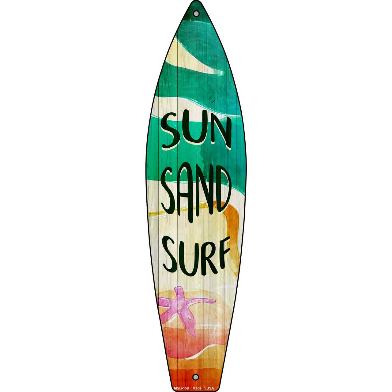 Sun Sand and Surf Novelty Mini Metal Surfboard MSB-158