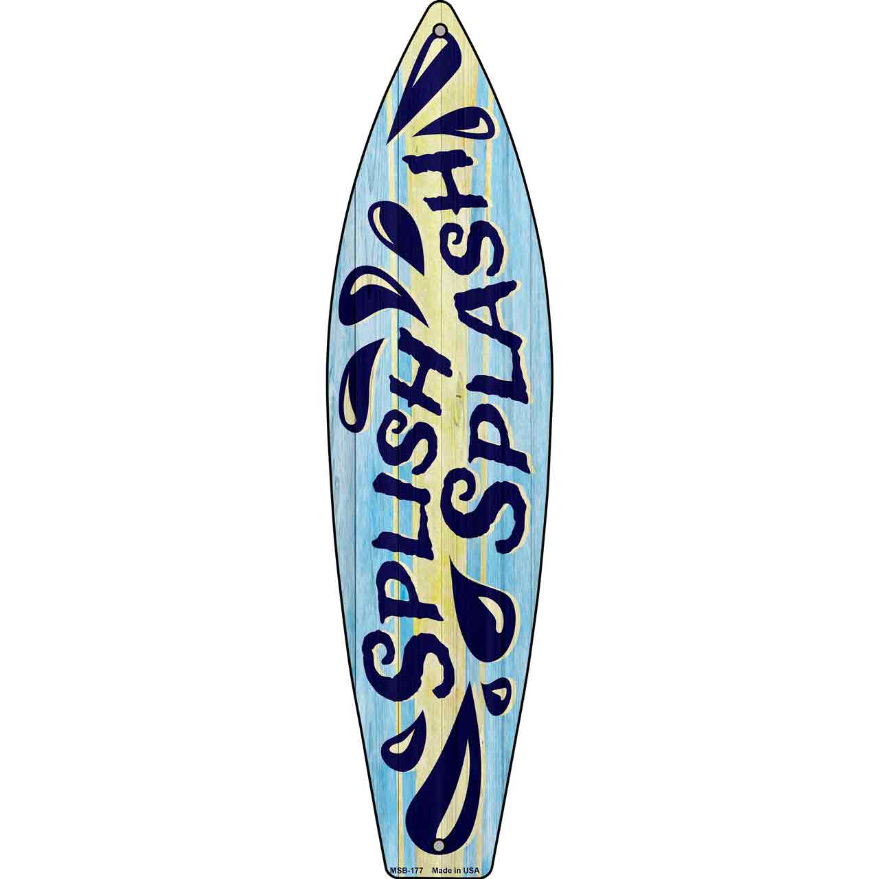 Blue Splish Splash Novelty Mini Metal Surfboard MSB-177