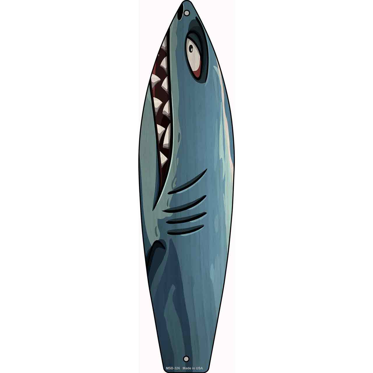 Shark Novelty Mini Metal Surfboard Sign MSB-326