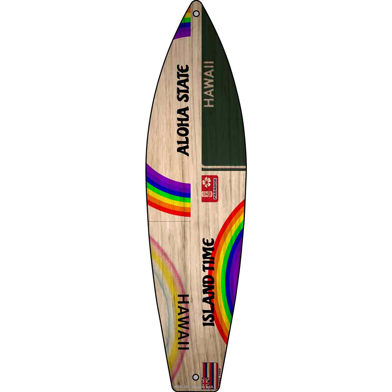 Hawaii License Plate Design Novelty Mini Metal Surfboard MSB-440