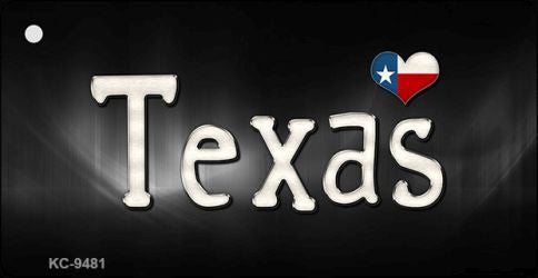 Texas Flag Script Novelty Aluminum Key Chain KC-9481