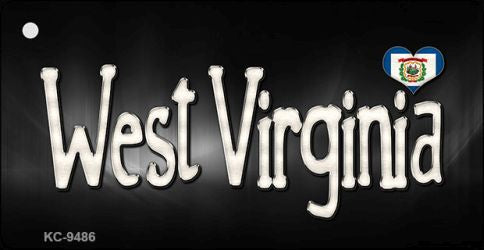 West Virginia Flag Script Novelty Aluminum Key Chain KC-9486