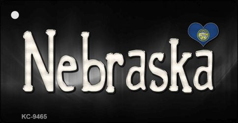 Nebraska Flag Script Novelty Aluminum Key Chain KC-9465