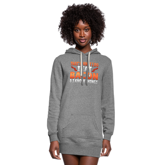 Funny I Eat Bacon And Know Things Bacon Lover Women's Hoodie Dress - heather gray