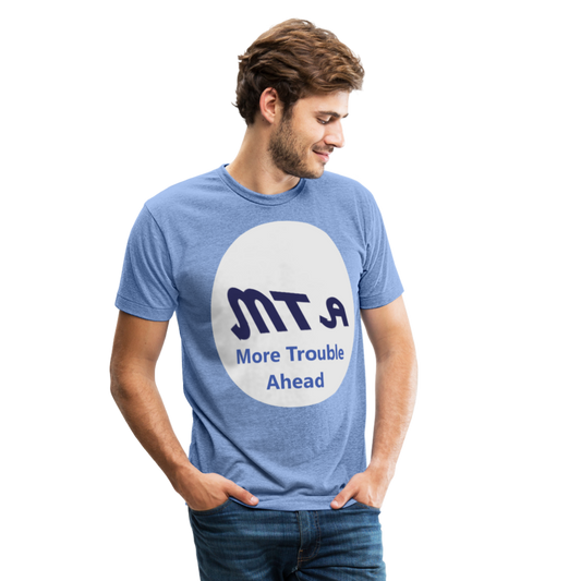 New York City Subway train funny Logo parody Unisex Tri-Blend T-Shirt - heather Blue