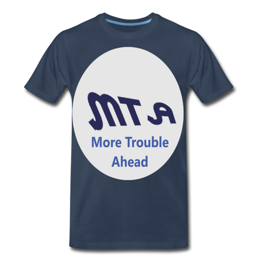 New York City Subway train funny Logo parody Men’s Premium Organic T-Shirt - navy