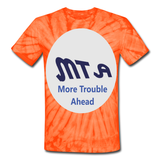 New York City Subway train funny Logo parody Unisex Tie Dye T-Shirt - spider orange