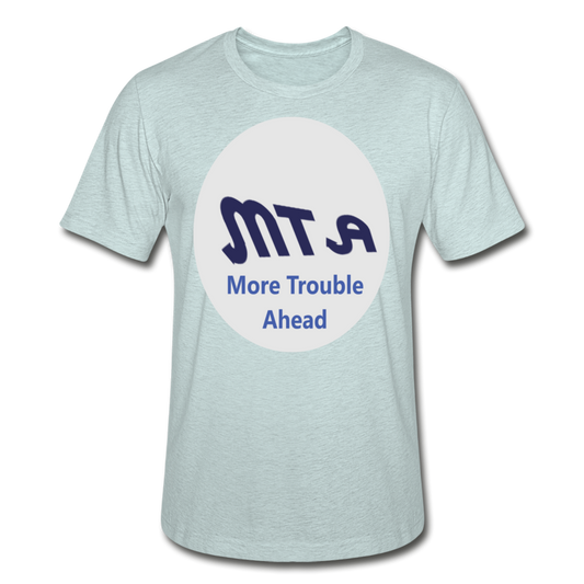 New York City Subway train funny Logo parody Unisex Heather Prism T-Shirt - heather prism ice blue