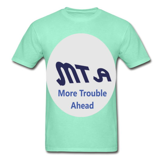 New York City Subway train funny Logo parody Hanes Adult Tagless T-Shirt - deep mint