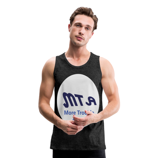 New York City Subway train funny Logo parody Men’s Premium Tank - charcoal gray