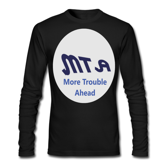 New York City Subway train funny Logo parody Men's Long Sleeve T-Shirt by Next Level - black