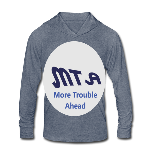 New York City Subway train funny Logo parody Unisex Tri-Blend Hoodie Shirt - heather blue