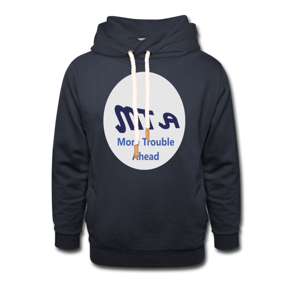 New York City Subway train funny Logo parody Unisex Shawl Collar Hoodie - navy