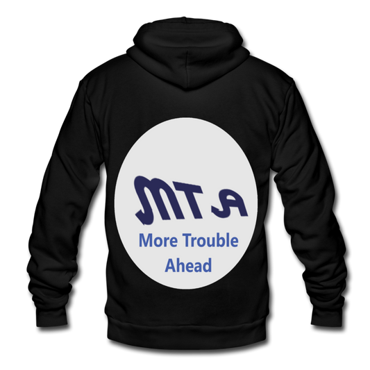 New York City Subway train funny Logo parody Unisex Fleece Zip Hoodie - black