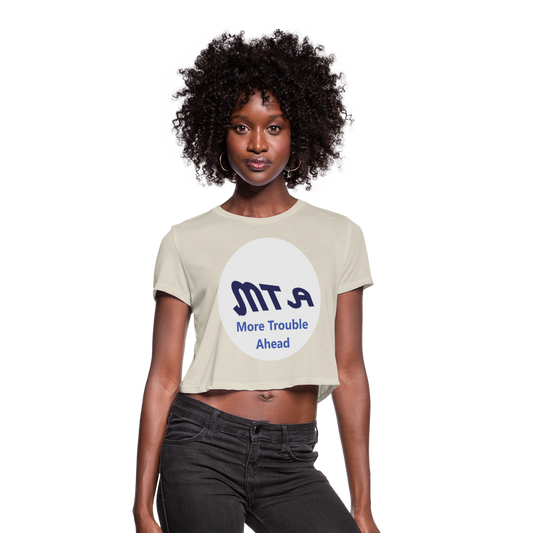 New York City Subway train funny Logo parody Women's Cropped T-Shirt - dust