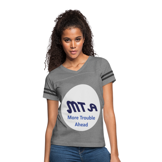 New York City Subway train funny Logo parody Women’s Vintage Sport T-Shirt - heather gray/charcoal