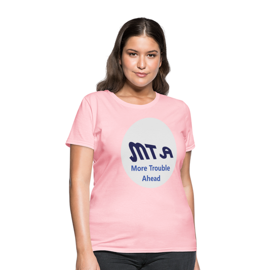 New York City Subway train funny Logo parody Women's T-Shirt - pink