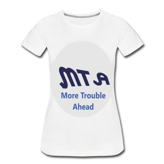 New York City Subway train funny Logo parody Women’s Premium Organic T-Shirt - white