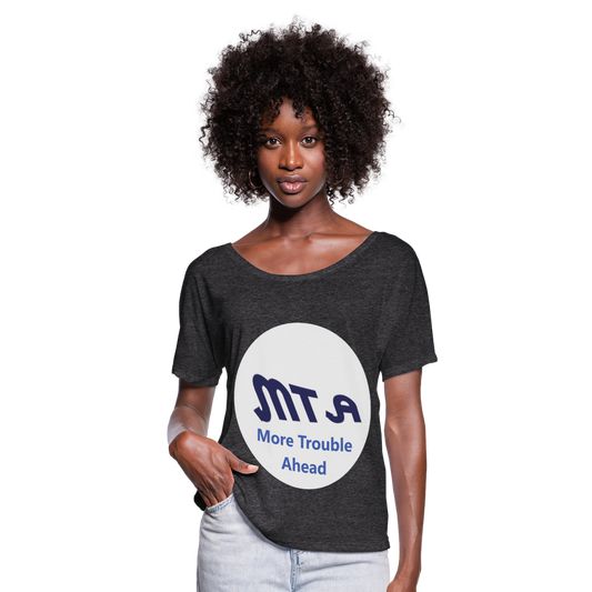 New York City Subway train funny Logo parody Women’s Flowy T-Shirt - charcoal gray