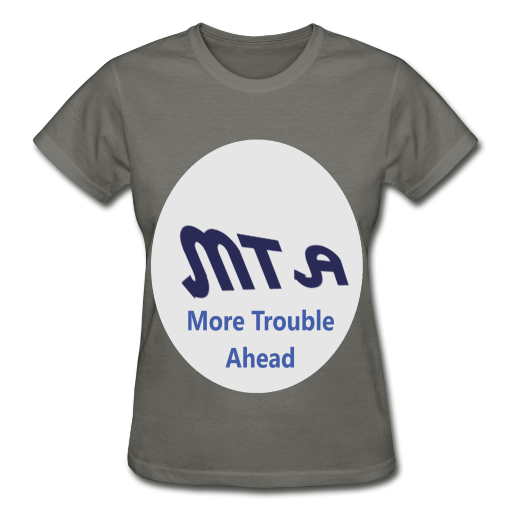 New York City Subway train funny Logo parody Gildan Ultra Cotton Ladies T-Shirt - charcoal