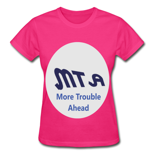 New York City Subway train funny Logo parody Gildan Ultra Cotton Ladies T-Shirt - fuchsia
