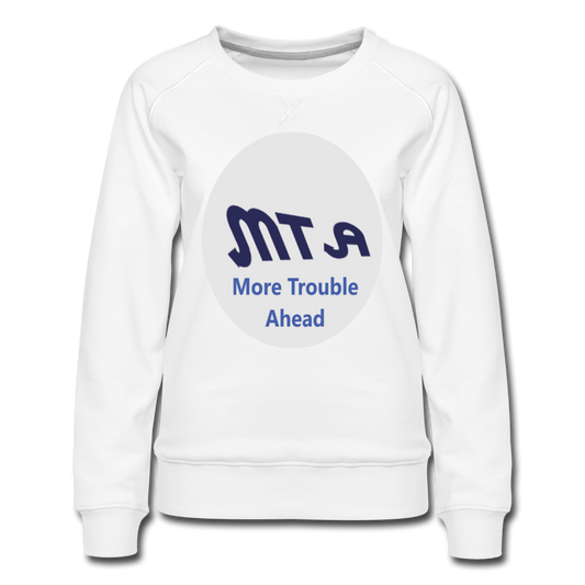 New York City Subway train funny Logo parody Women’s Premium Sweatshirt - white