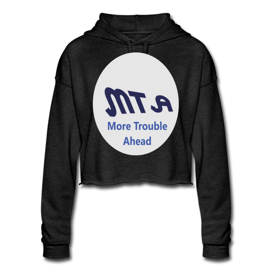 New York City Subway train funny Logo parody Women's Cropped Hoodie - deep heather