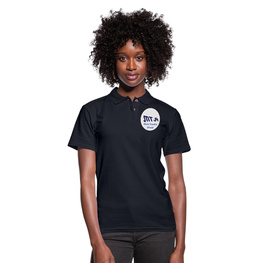 New York City Subway train funny Logo parody Women's Pique Polo Shirt - midnight navy