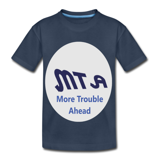 New York City Subway train funny Logo parody Kid’s Premium Organic T-Shirt - navy