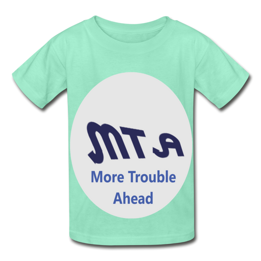 New York City Subway train funny Logo parody Hanes Youth Tagless T-Shirt - deep mint