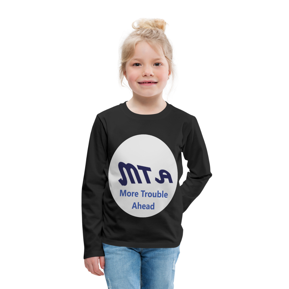 New York City Subway train funny Logo parody Kids' Premium Long Sleeve T-Shirt - black