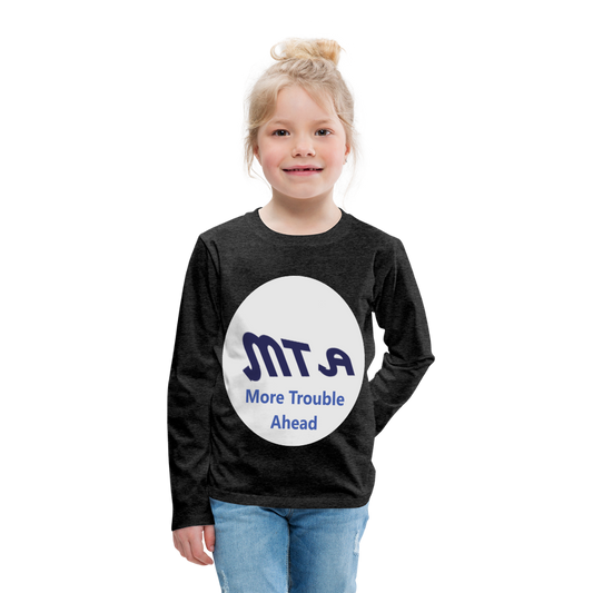 New York City Subway train funny Logo parody Kids' Premium Long Sleeve T-Shirt - charcoal gray