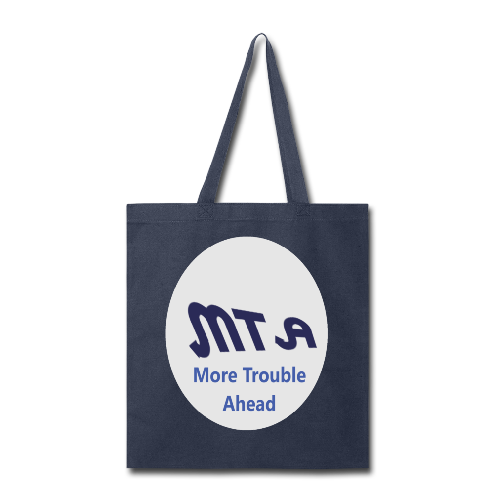 New York City Subway train funny Logo parody Tote Bag - navy