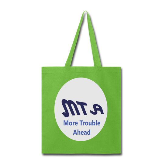 New York City Subway train funny Logo parody Tote Bag - lime green