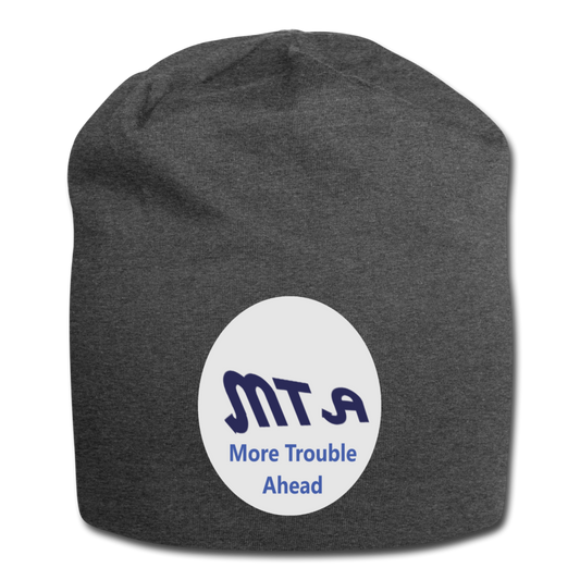 New York City Subway train funny Logo parody Jersey Beanie - charcoal gray