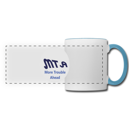 New York City Subway train funny Logo parody Panoramic Mug - white/light blue