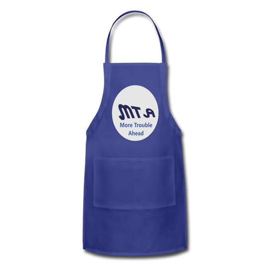 New York City Subway train funny Logo parody Adjustable Apron - royal blue