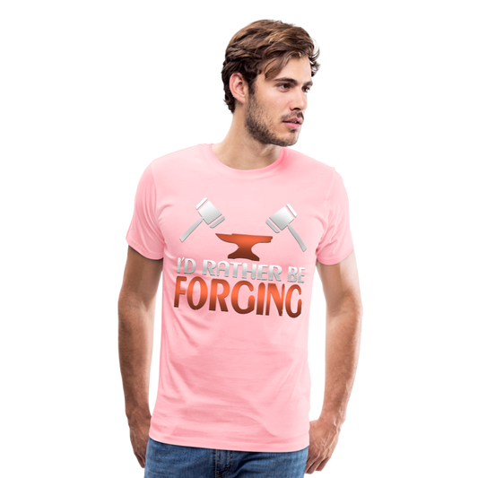 I'D Rather Be Forging Blacksmith Forge Hammer Men's Premium T-Shirt - pink